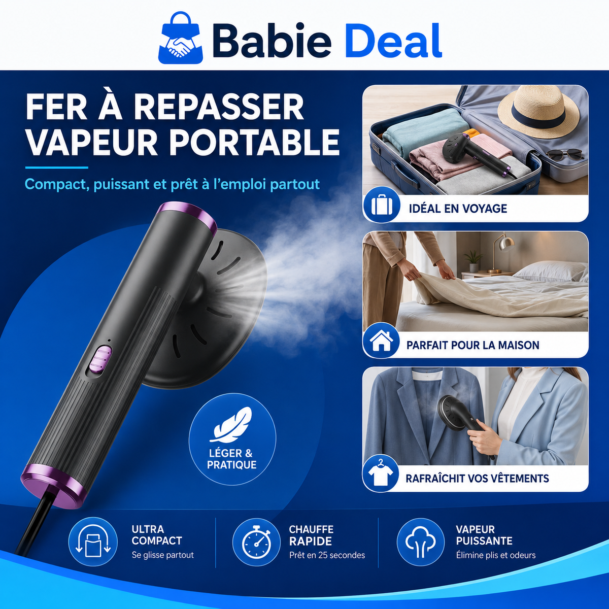 Défroisseur vapeur portable Babie Deal — visuel produit