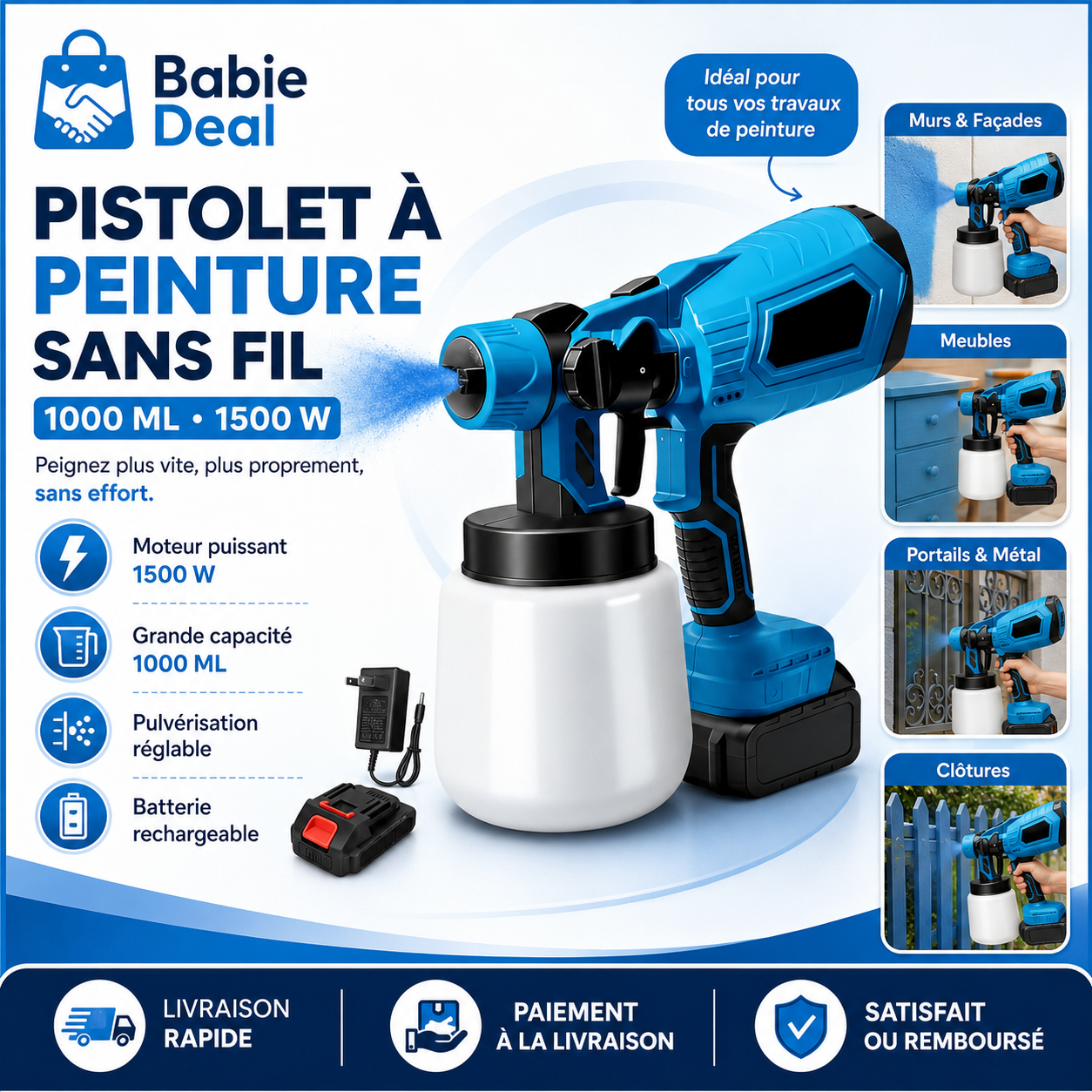 Pistolet à peinture sans fil Babie Deal — visuel produit