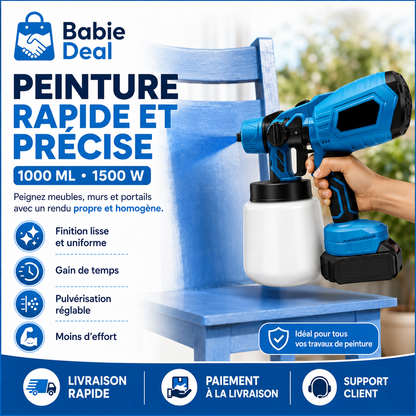 Pistolet à peinture sans fil, vue détaillée