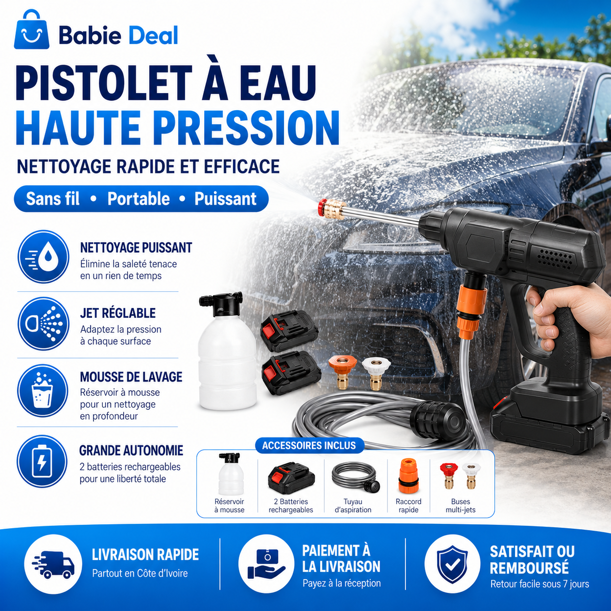 Pistolet à eau haute pression, vue détaillée