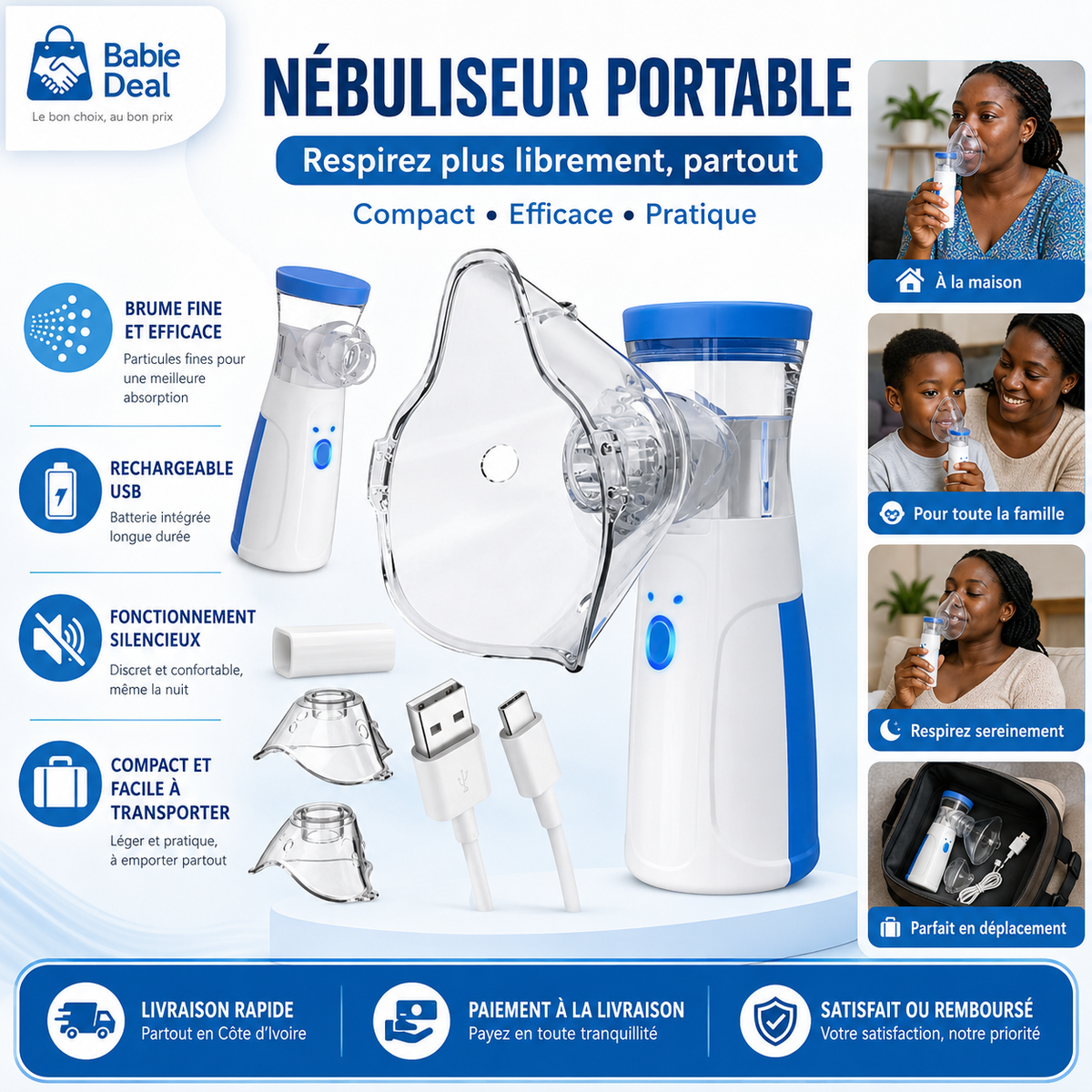 Nébuliseur portable Babie Deal avec accessoires